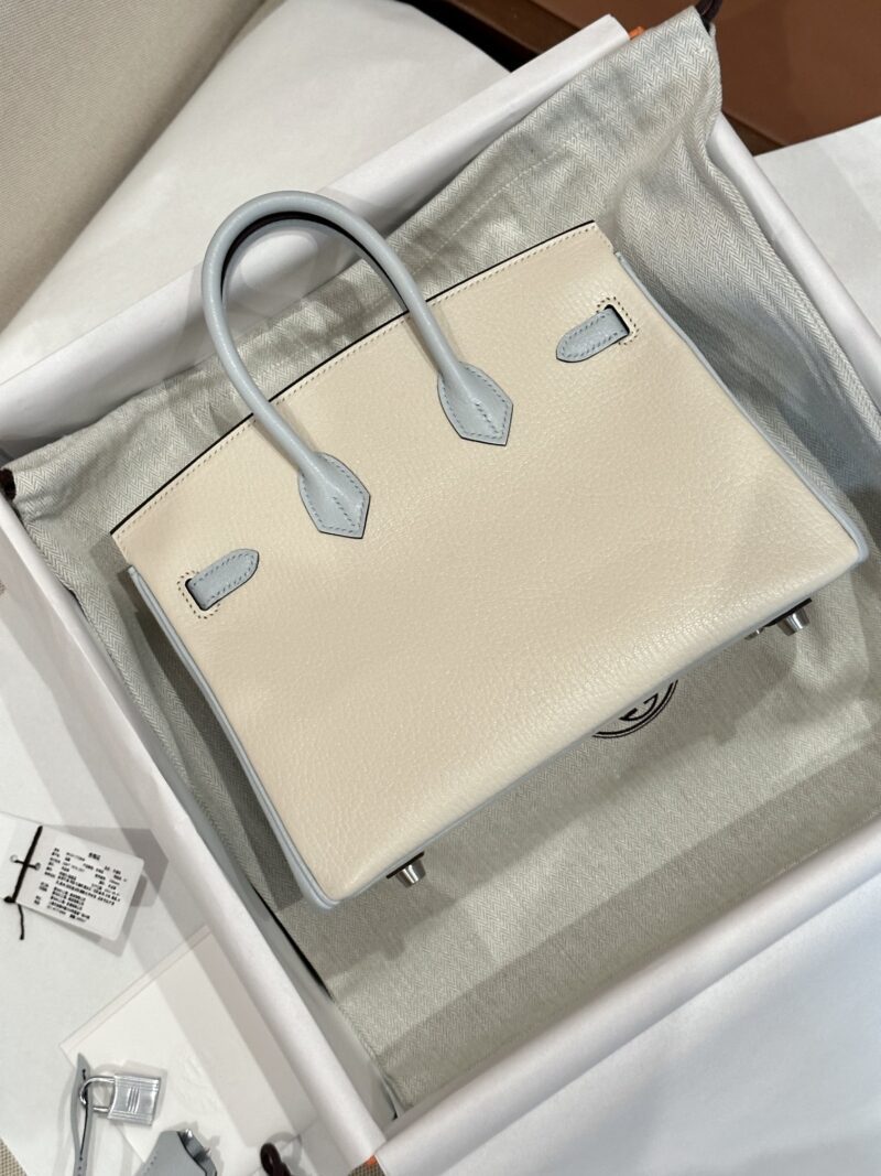 Hermès Birkin 25 Nata, Blue Brume Chevre Palladium Hardware - Image 2