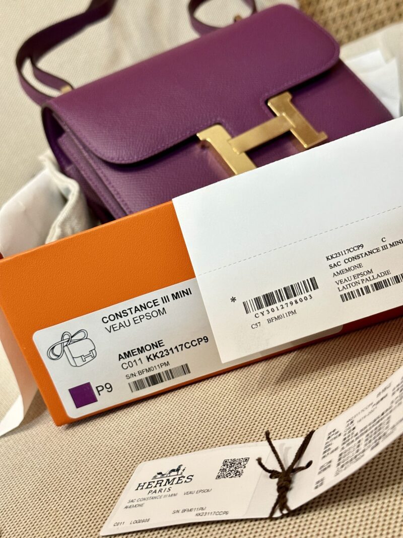Hermès Constance 19 Anemone Epsom Gold Hardware - Image 8