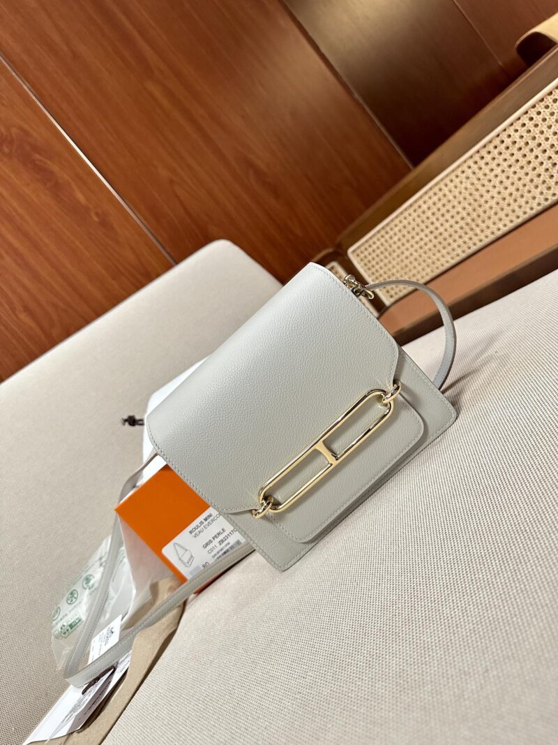 Hermès Roulis 19 Evercolor Gris Pearl Gold Hardware - Image 5