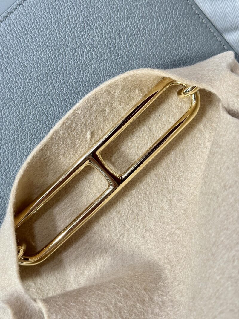 Hermès Roulis 19 Evercolor Gris Meyer Gold Hardware - Image 9