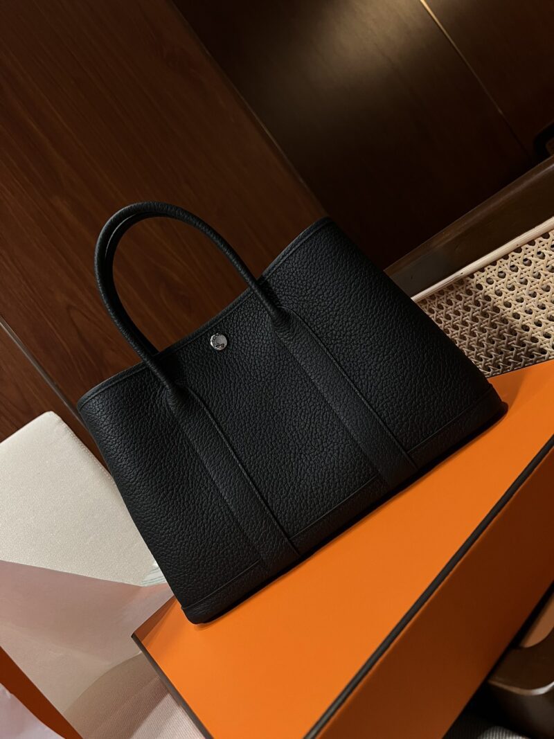 Hermès Garden Party 30 Country Leather Noir Silver Hardware - Image 4