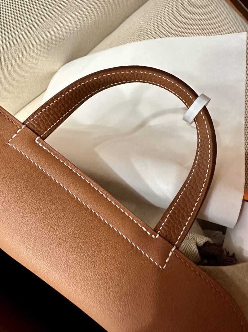 Hermès Halzan 25 Clemence Gold Silver Hardware - Image 7