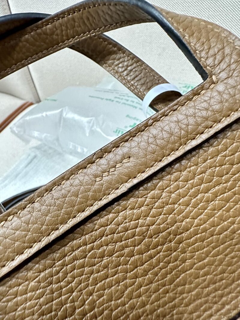 Hermès Halzan 25 Clemence Alezan & Biscuit Silver Hardware - Image 7
