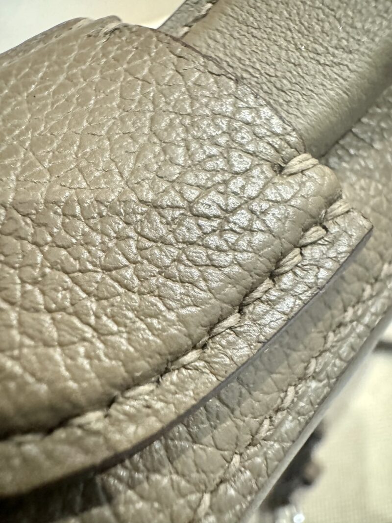 Hermès Mini Kelly 2424 Evercolor & Swift Etoupe Silver Hardware - Image 8