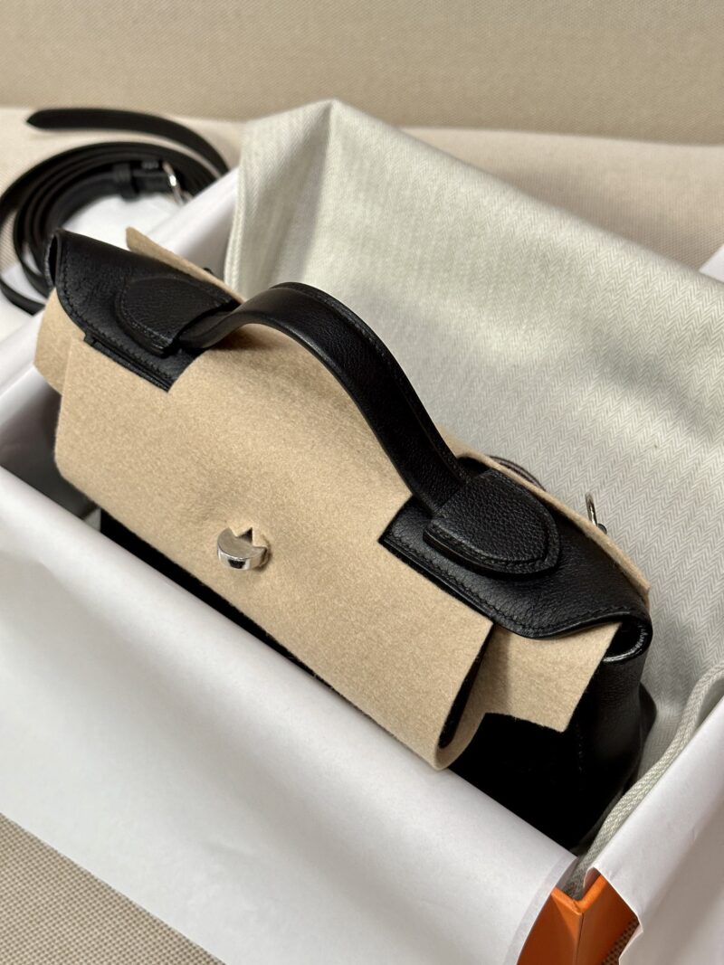 Hermès Mini Kelly 2424 Evercolor & Swift Noir Silver Hardware - Image 7