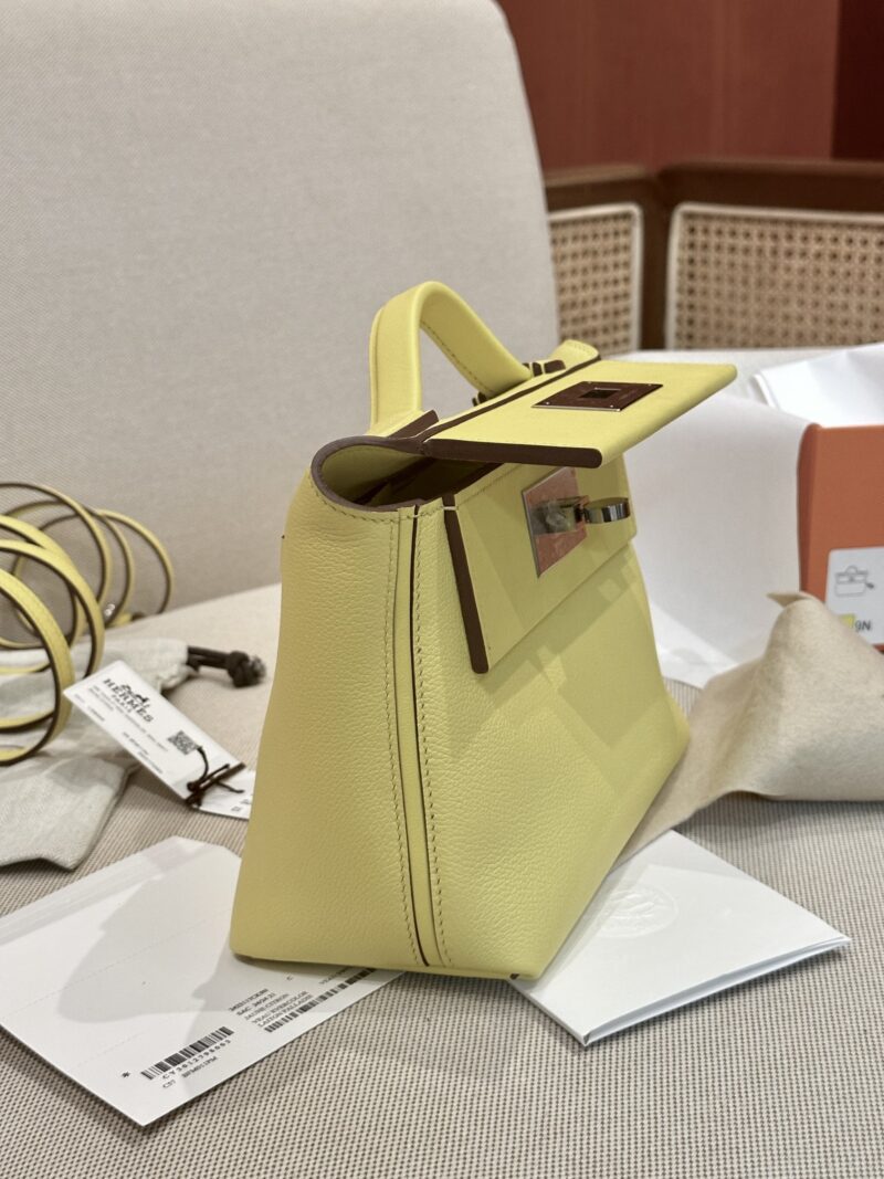 Hermès Mini Kelly 2424 Swift Citron Silver Hardware - Image 5