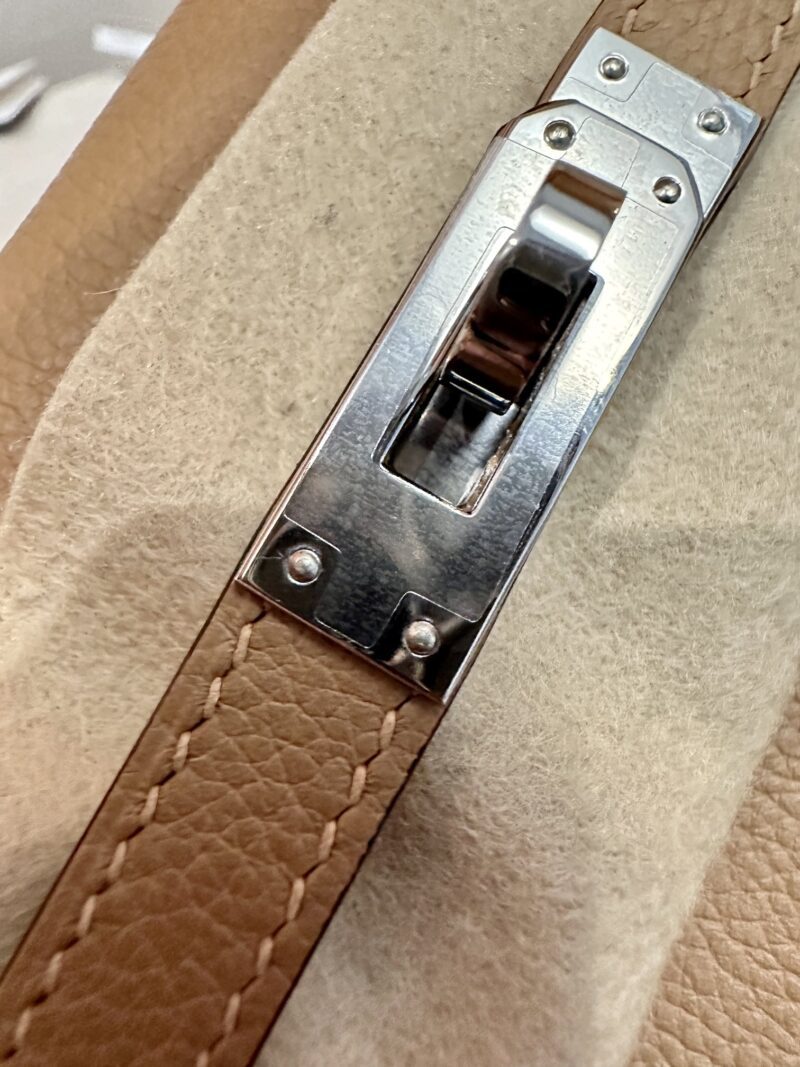 Hermès Kelly Danse 22 Evercolor Chai Silver Hardware - Image 9