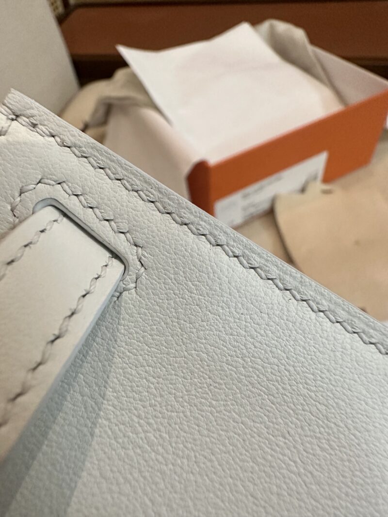 Hermès Mini Kelly Swift Blanc Silver Hardware - Image 10