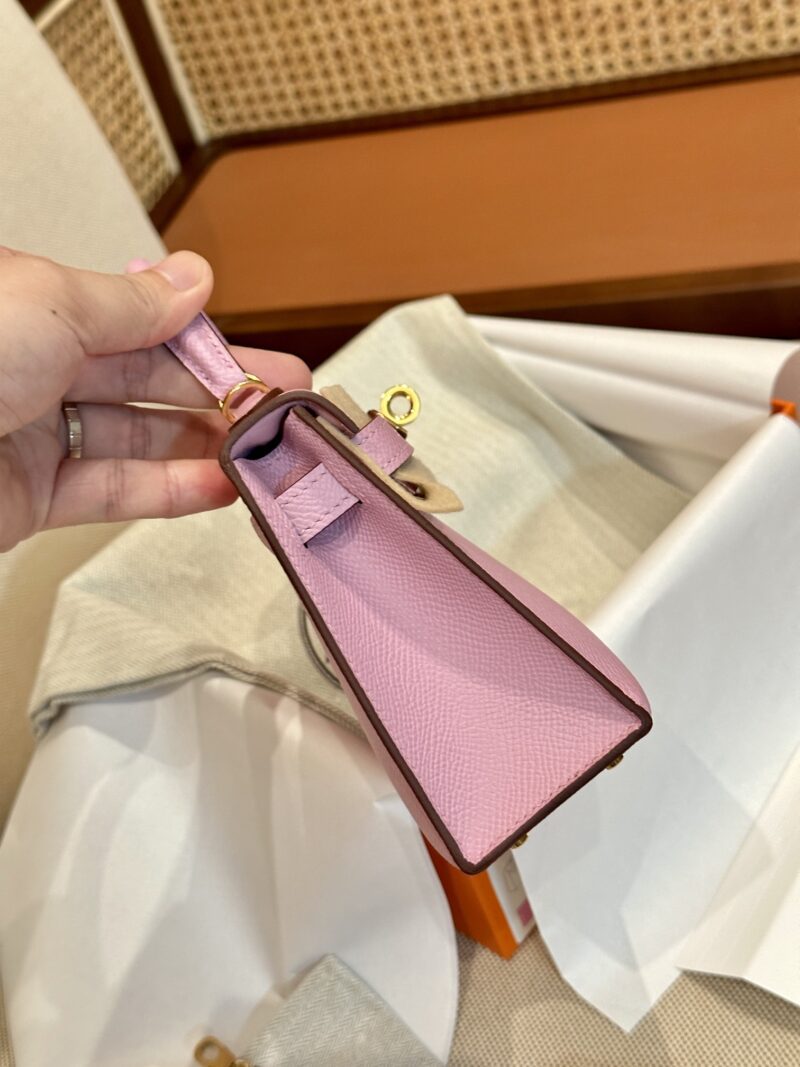 Hermès Mini Kelly 19 Epsom Mauve Sylvestre Gold Hardware - Image 4