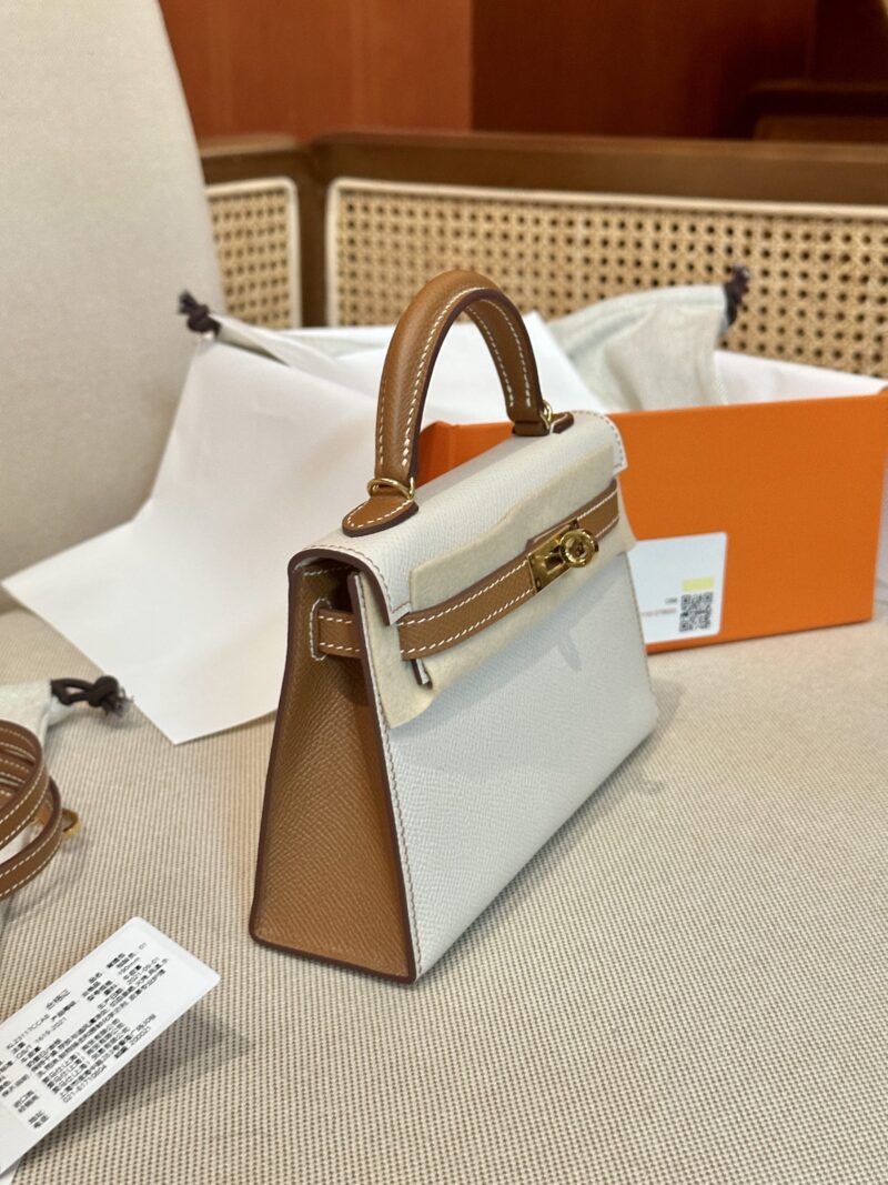 Hermès Mini Kelly 19 Epsom Craie & Gold Gold Hardware - Image 4