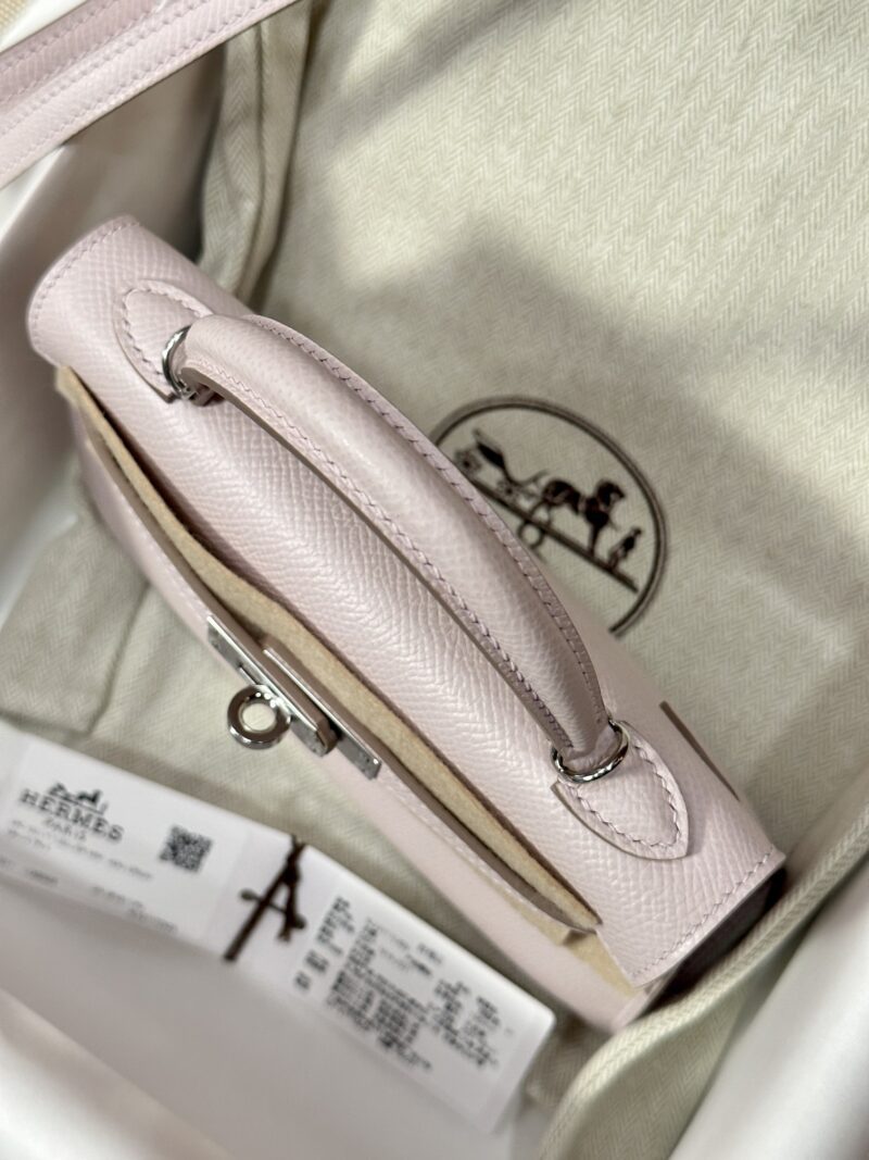 Hermès Mini Kelly 19 Epsom Mauve Pale Silver Hardware - Image 5