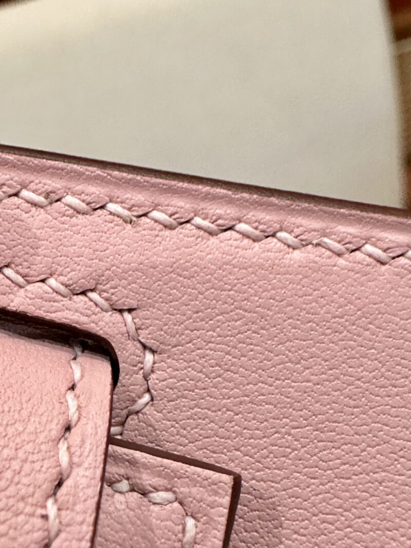 Hermès Mini Kelly Swift Rose Sakura Silver Hardware - Image 9