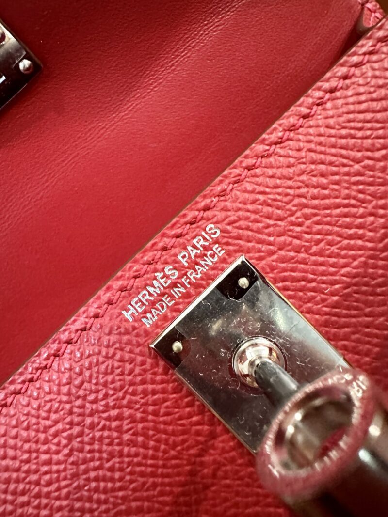Hermès Mini Kelly 19 Epsom Rouge Casaque Silver Hardware - Image 7