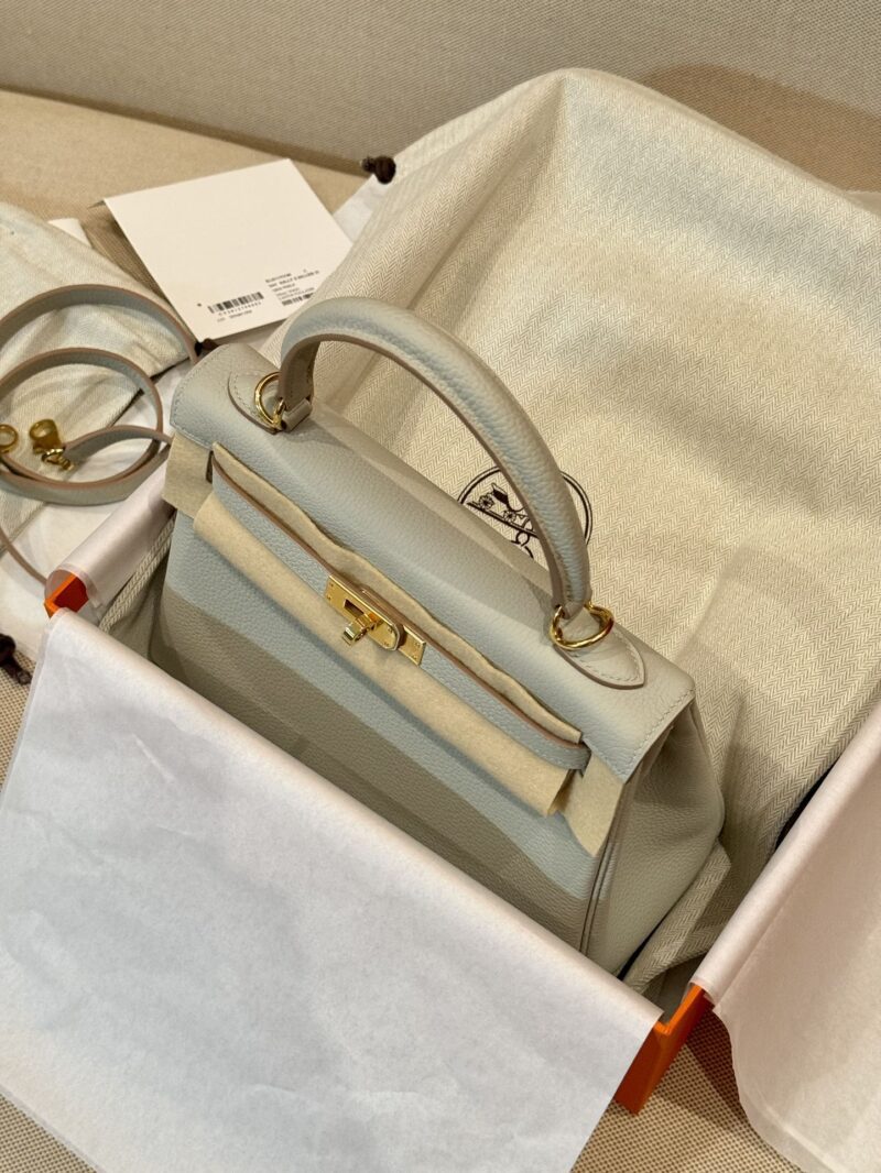 Hermès Kelly 25 Togo Gris Pearl Gold Hardware