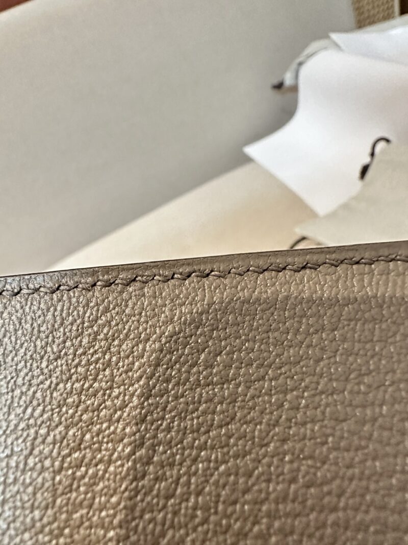 Hermès Kelly 25 Chevre Etoupe Silver Hardware - Image 14