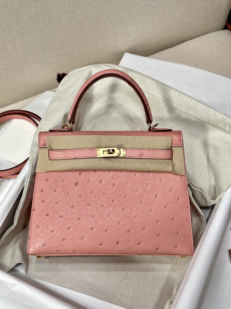 Hermès Kelly 25 Ostrich Terre Cuite Gold Hardware - Image 2