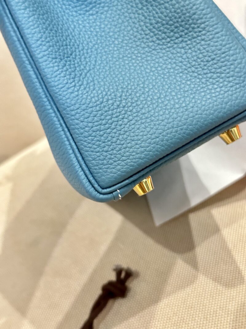 Hermès Kelly 25 Togo Blue Jean, Gold Gold Hardware - Image 8