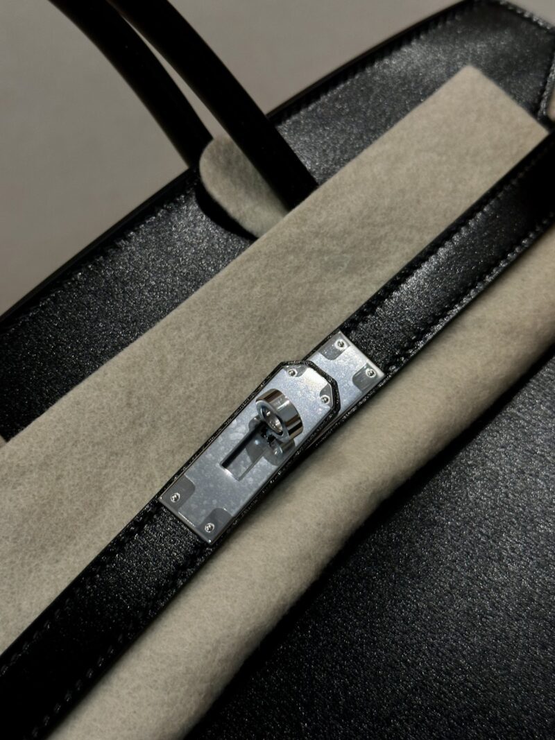 Hermès Birkin 30 Noir Box Palladium Hardware - Image 12