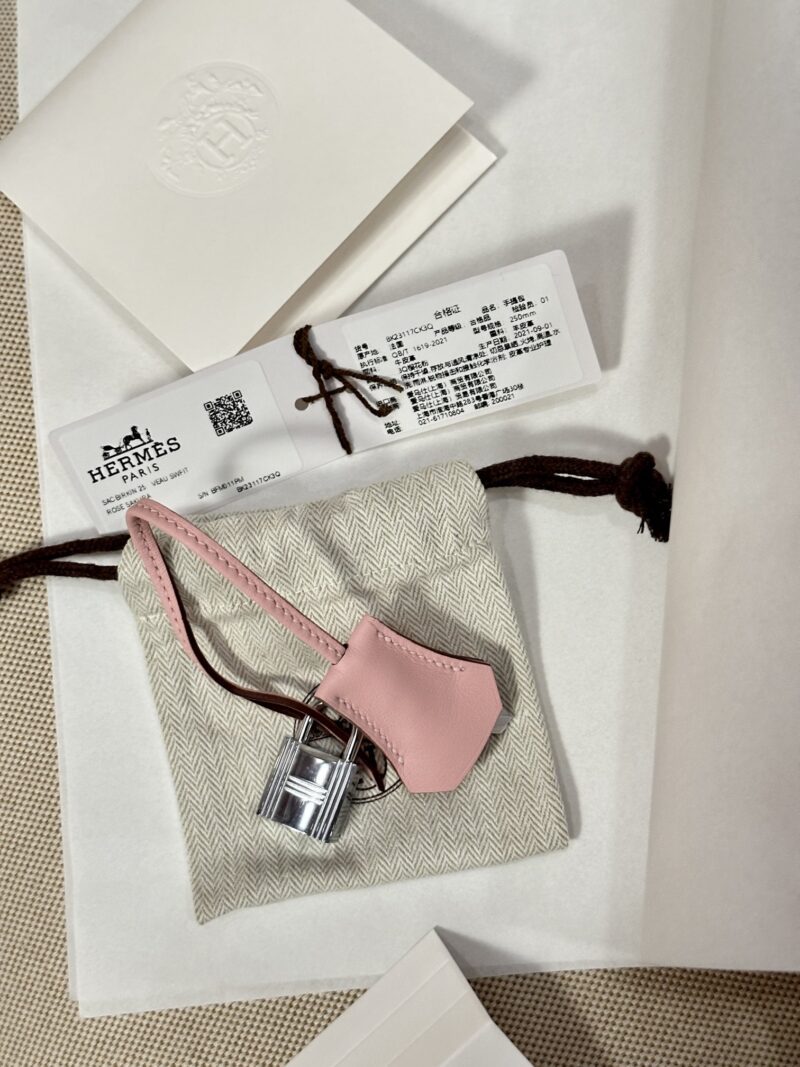 Hermès Birkin 25 Rose Sakura Swift Palladium Hardware - Image 15