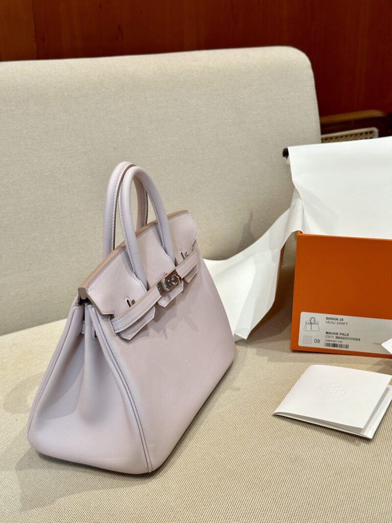 Hermès Birkin 25 Mauve Pale Swift Palladium Hardware - Image 3