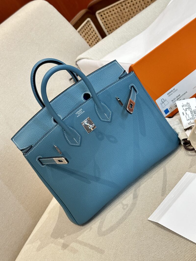 Hermès Birkin 25 Blue Jean Togo Palladium Hardware - Image 2