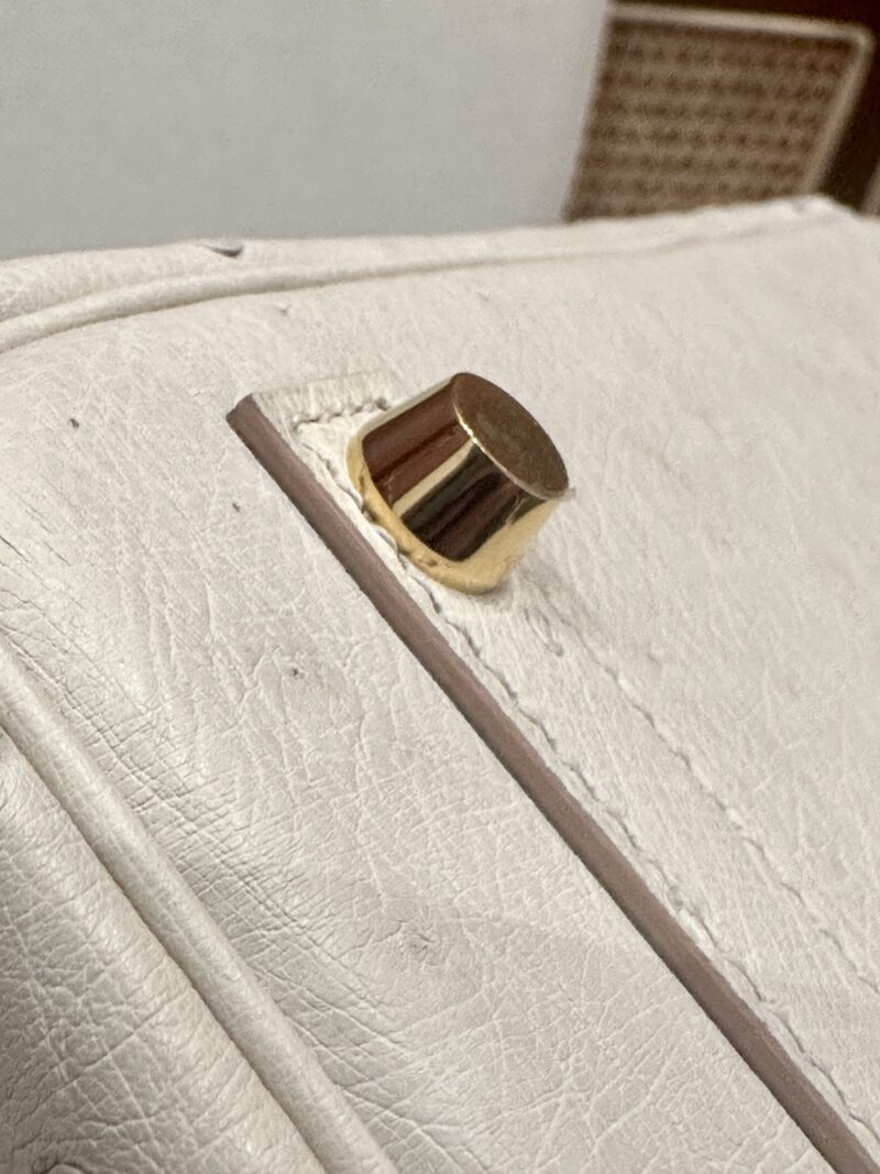 Hermès Birkin 25 Beton Ostrich Gold Hardware - Image 9