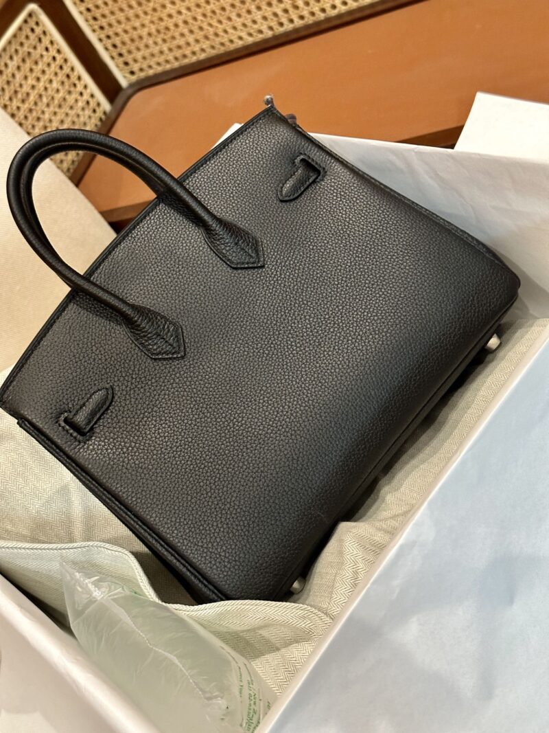Hermès Birkin 25 Noir, Silver Togo Palladium Hardware - Image 2