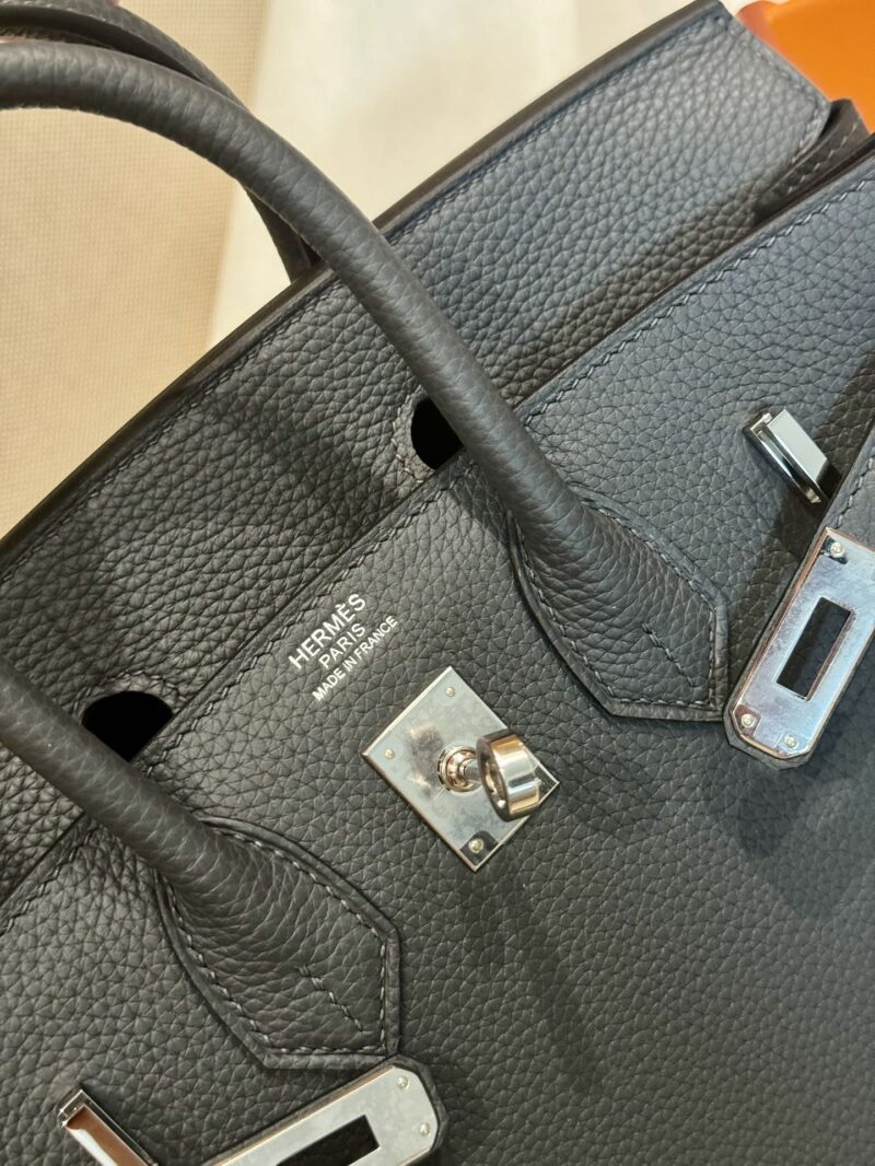 Hermès Birkin 25 Gris Misty, Silver Togo Palladium Hardware - Image 6