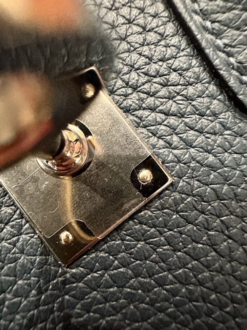 Hermès Birkin 25 Blue De Prusse, Silver Togo Palladium Hardware - Image 6