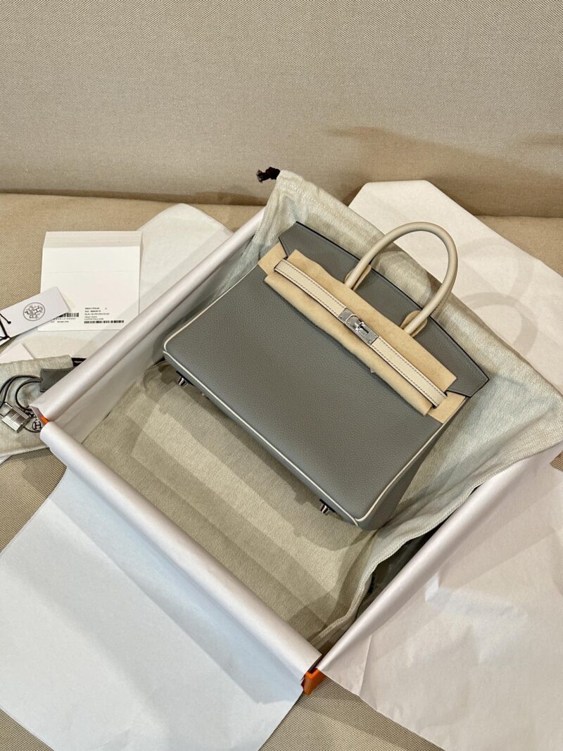 Hermès Birkin 25 Blue De Presse, Craie Togo Palladium Hardware