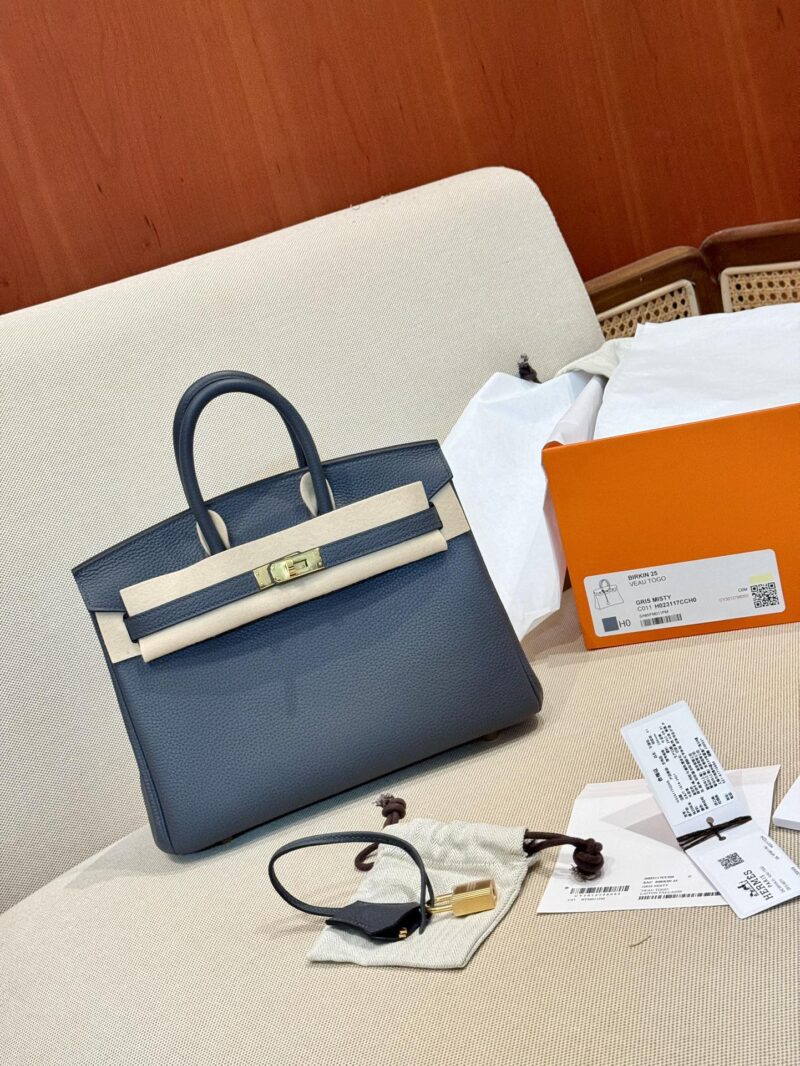 Hermès Birkin 25 Gris Misty, Gold Togo Gold Hardware