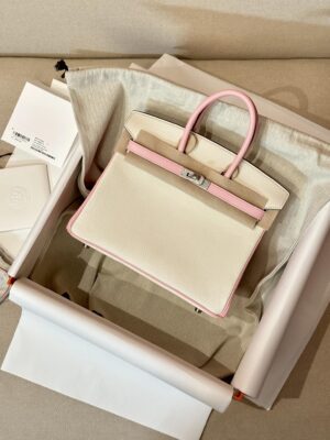Hermès Birkin 25 Nata, Rose Sakura Chevre Palladium Hardware
