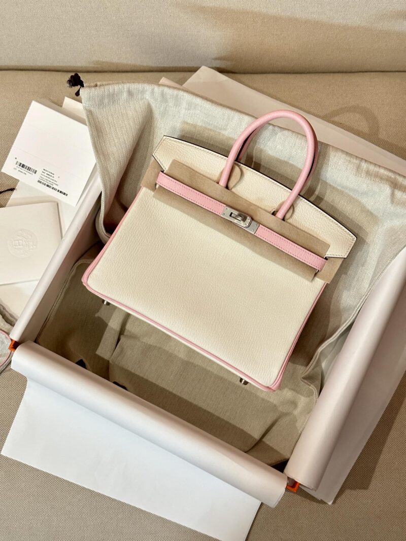 Hermès Birkin 25 Nata, Rose Sakura Chevre Palladium Hardware