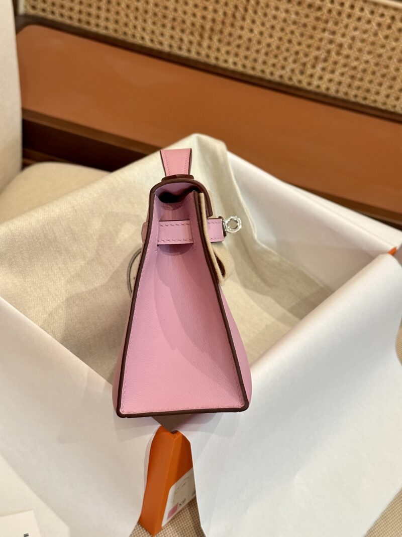 Hermès Kelly Pochette Mauve Sylvestre, Silver Swift Palladium Hardware