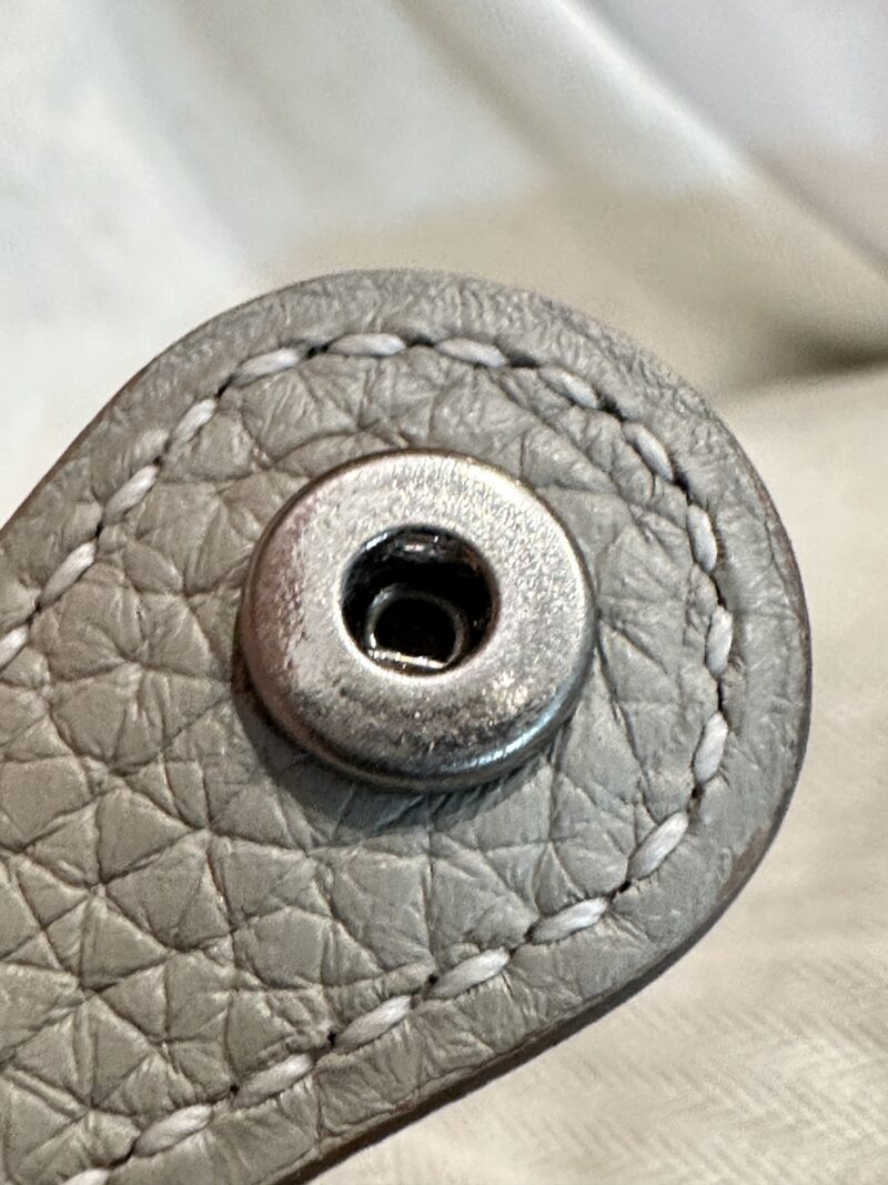 Hermès Mini Evelyne 16 Clemence Beton Silver Hardware - Image 8