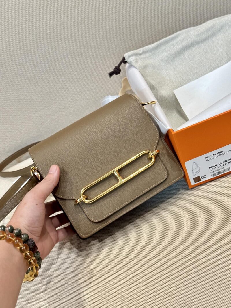 Hermès Roulis 18 Evercolor Beige Weimer Gold Hardware - Image 3