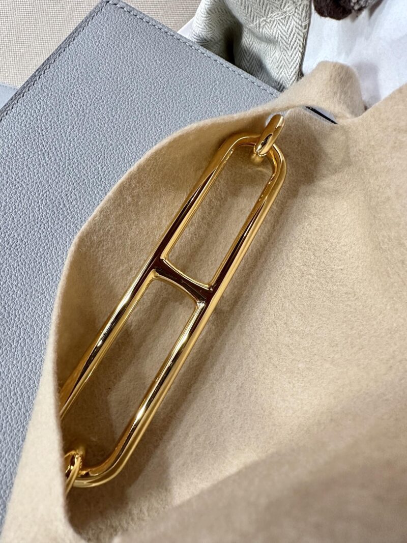 Hermès Roulis 19 Evercolor Blue Glacier Gold Hardware - Image 7