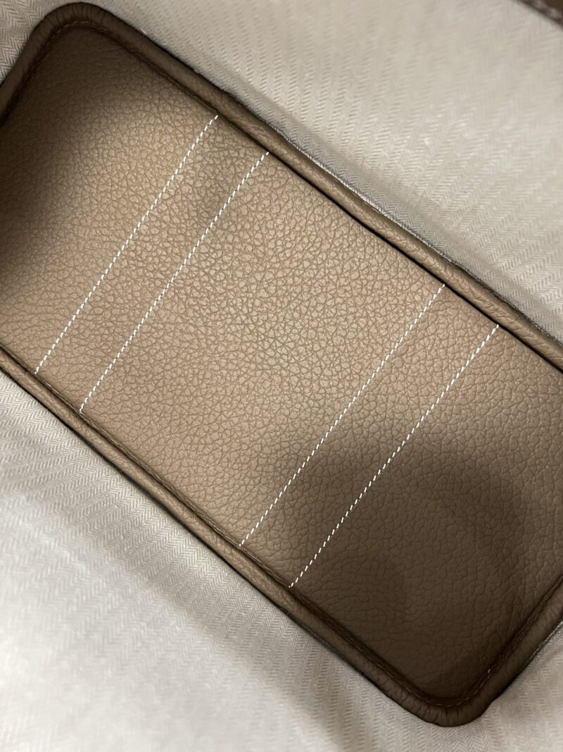 Hermès Garden Party 30 Taurillon Clemence Etoupe Silver Hardware - Image 5