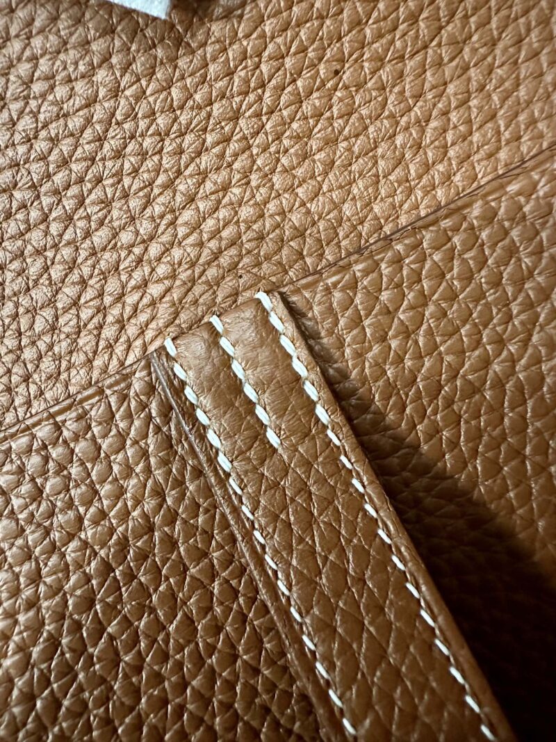 Hermès Halzan 25 Clemence Gold Silver Hardware - Image 8