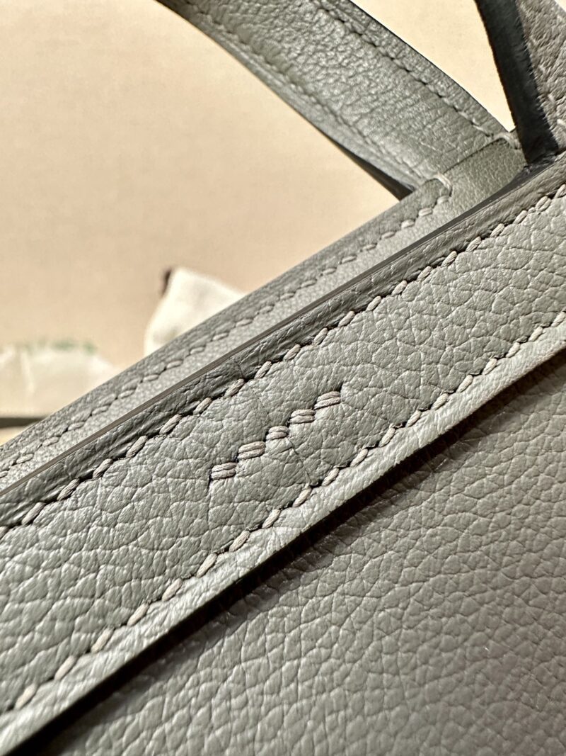 Hermès Halzan 25 Evercolor Gris Meyer Silver Hardware - Image 5