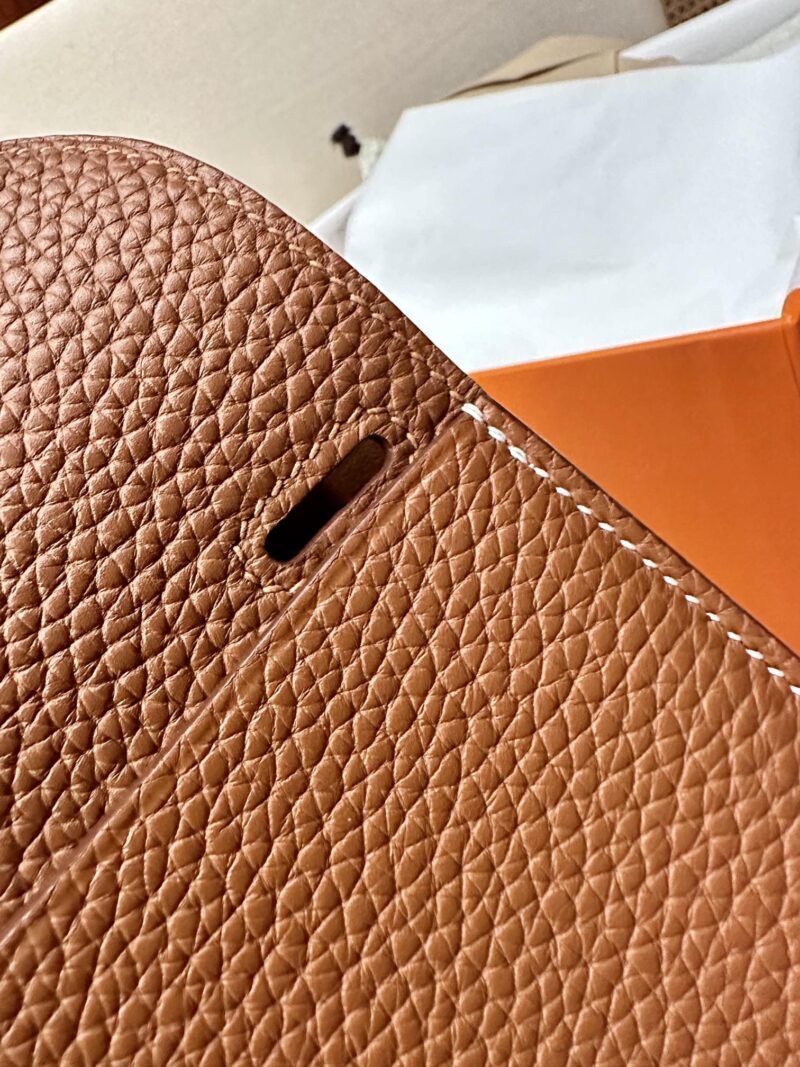 Hermès Halzan 25 Taurillon Clemence & Swift Gold Gold Hardware - Image 8