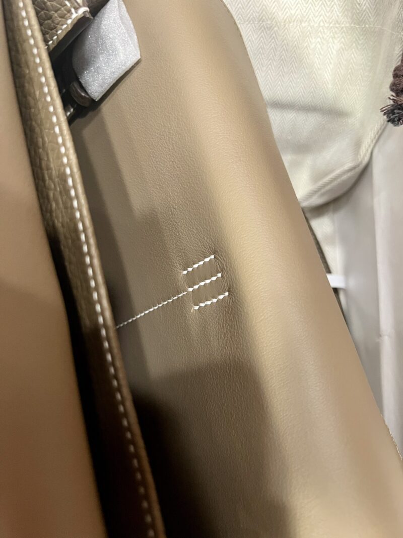 Hermès Halzan 25 Taurillon Clemence & Swift Etoupe Silver Hardware - Image 7