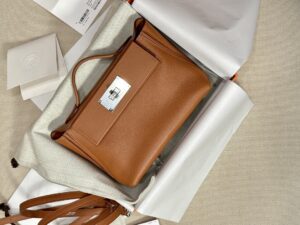 Hermès Mini Kelly 2424 Evercolor & Swift Gold Silver Hardware
