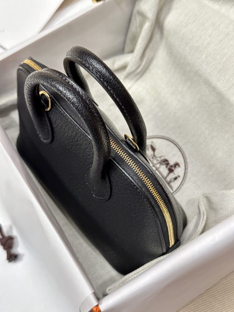 Hermès Mini Bolide 18 Chevre Noir Gold Hardware