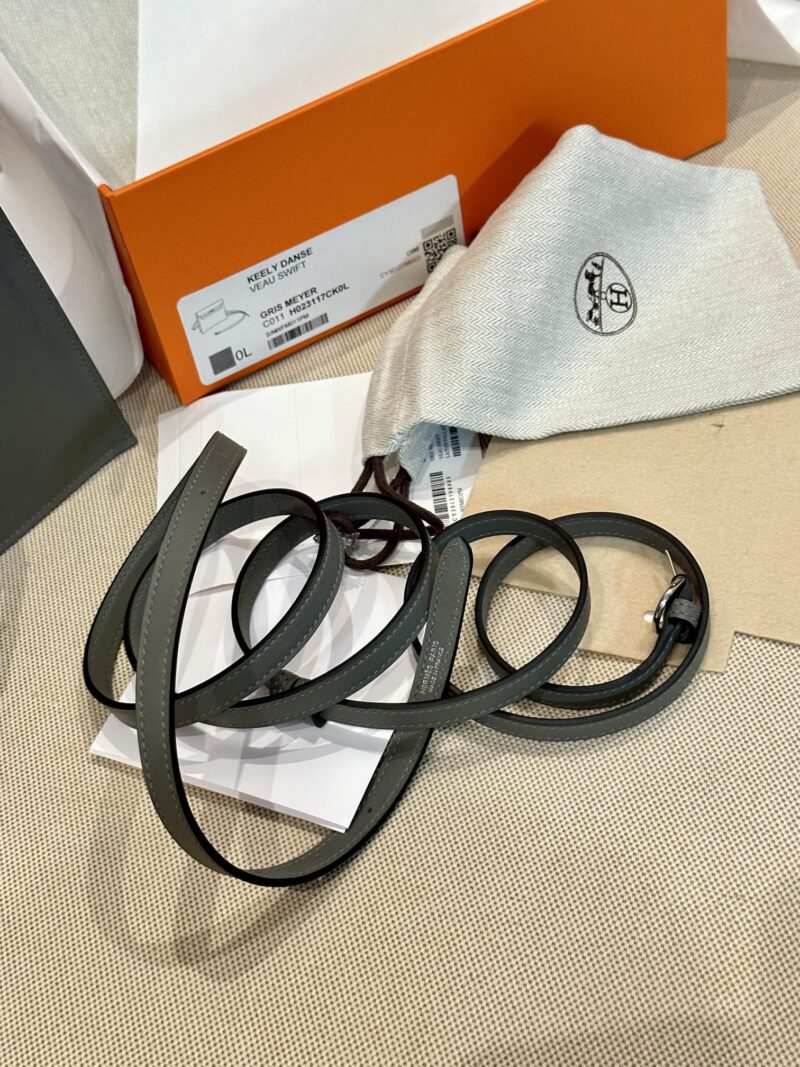 Hermès Kelly Danse Swift Gris Meyer Silver Hardware - Image 9