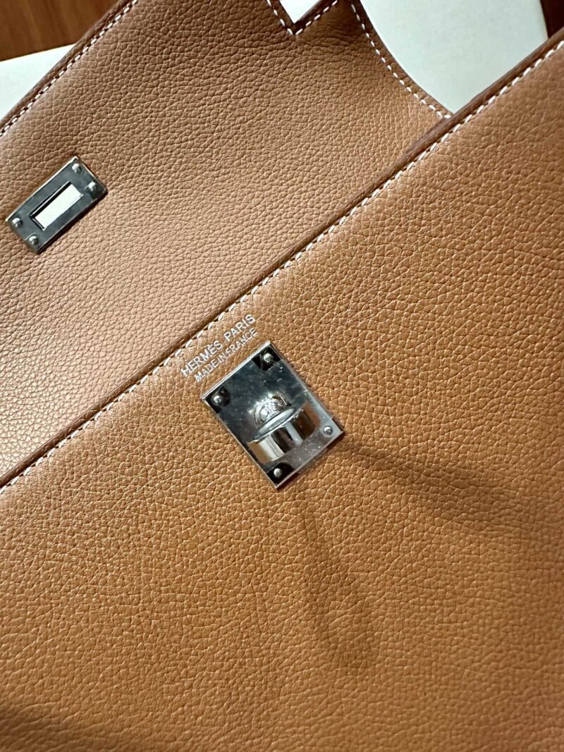 Hermès Kelly Danse 37 Evercolor Gold Silver Hardware - Image 7
