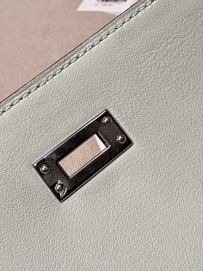Hermès Kelly Danse 22 Swift Vert Fizz Silver Hardware - Image 6