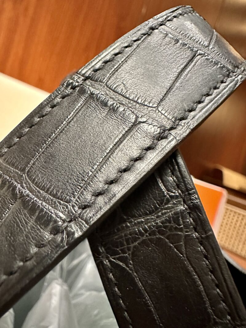 Hermès Picotin Touch 18 Taurillon Clemence & Crocodile Noir Silver Hardware - Image 7