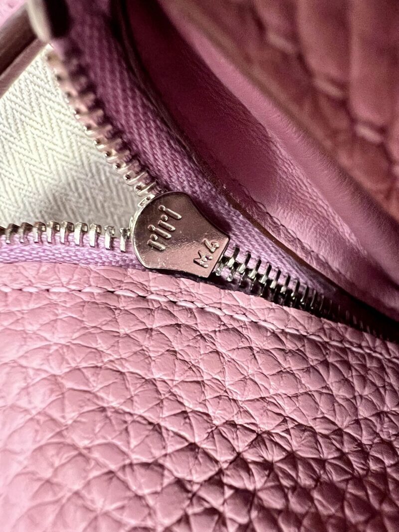Hermès Mini Lindy 20 Taurillon Clemence Mauve Sylvestre Silver Hardware - Image 9