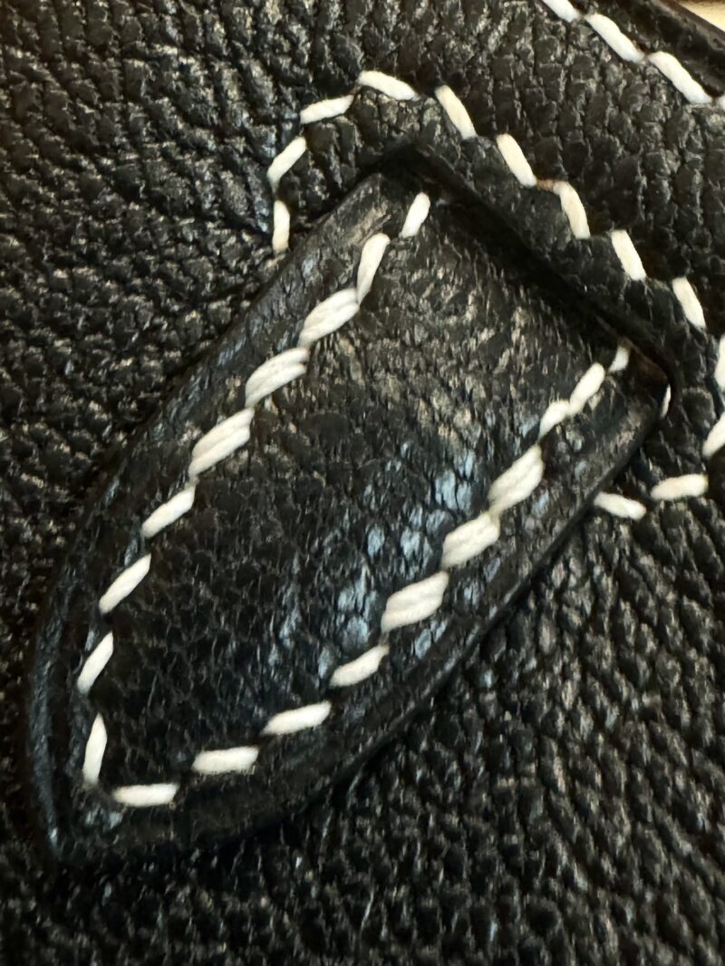 Hermès Mini Kelly 19 Chevre Noir & Gold Gold Hardware - Image 12